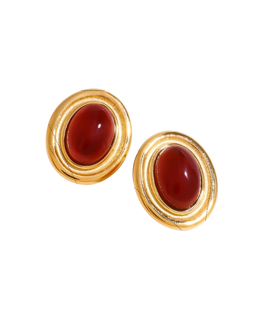 Oval Ruby Red Stud