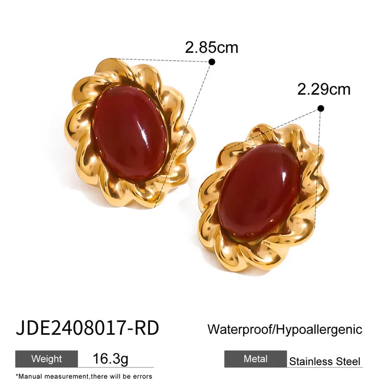 Oval Curly Frame Stud
