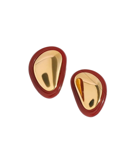 Organic Circle Resin  stud